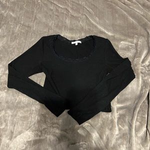 Black long sleeve with lace trim